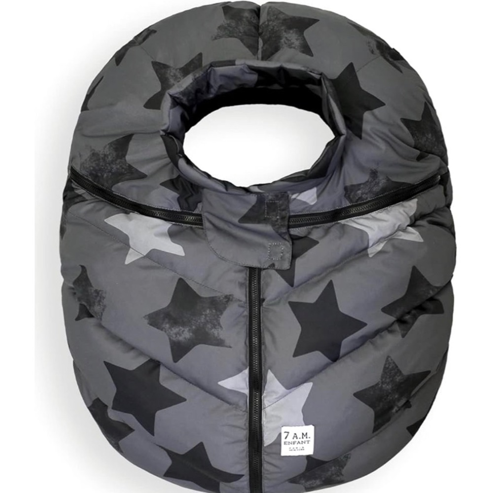 7a.m. Enfant Car Seat Cocoon Cover Gray with Stars